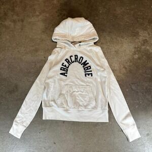 Vintage Y2K Abercrombie & Fitch cream hoodie Women's Size Medium